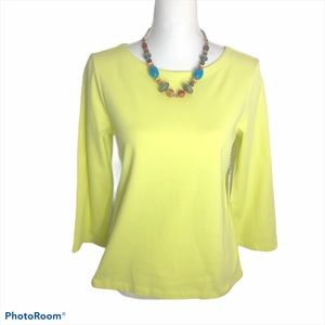 🔥SALE $8🔥 1901 🆕NWT Yellow 3/4 Belle Sleeve Top